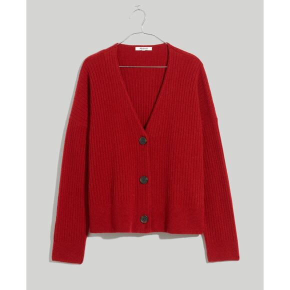 MADEWELL Cameron Ribbed Cardigan Sweater in Coziest Yarn MC038 // S - Picture 1 of 9